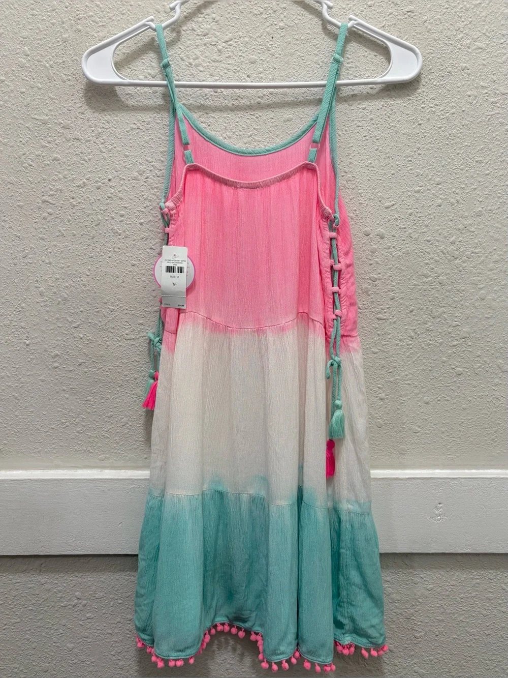 Justice Girls Pom Pom Swim Cover Up Dress NWT 12
